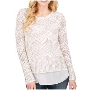 Lucky Brand Oatmeal‎ Chevron Sweater Women's Large